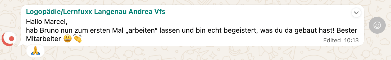 Kundenstimme von Andrea aus einer Logopädie-Praxis